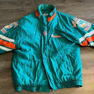 Vintage 90's Miami Dolphins Starter Jacket- Zip Up- Size XL